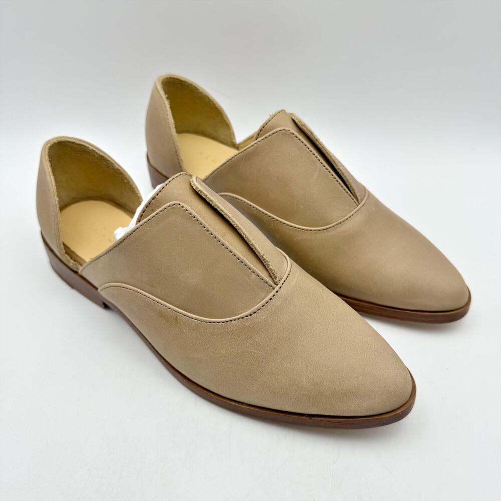 NISOLO Womens Emma D'Orsay Flats SIZE 6M EU 36 Tan Beige Leather Slip On NIB - Picture 5 of 12